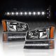 Chevy Avalanche 2003-2006 Black Headlights and LED Bumper Lights