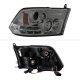 Dodge Ram 2500 2013-2018 Smoked Projector Headlights Tube DRL