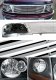 Ford F150 1997-1998 Chrome Billet Grille and Depo Black Euro Headlights