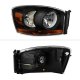Dodge Ram 3500 2006-2009 Black Headlights Amber Bar