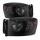 Dodge Ram 2500 2007-2009 Black Smoked Headlights