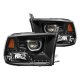 Dodge Ram 1500 2009-2018 Black Halo Projector Headlights LED DRL
