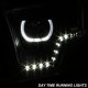 Dodge Ram 3500 2010-2018 Black Halo Projector Headlights LED DRL