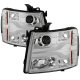 Chevy Silverado 2007-2013 Clear Projector Headlights DRL Tube Facelift