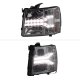 Chevy Silverado 2500HD 2007-2014 Smoked Projector Headlights LED DRL Facelift