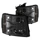 Chevy Silverado 3500HD 2007-2014 Smoked Projector Headlights LED DRL Facelift