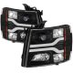 Chevy Silverado 3500HD 2007-2013 Black Projector Headlights DRL Tube Facelift