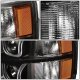 Chevy Silverado 2007-2013 Black LED DRL Projector Headlights