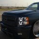 Chevy Silverado 3500HD 2007-2014 Black LED DRL Projector Headlights