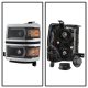 Chevy Silverado 1500 2014-2015 Black LED DRL Tube Projector Headlights
