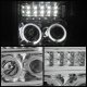 Ford F550 Super Duty 2008-2010 Smoked Projector Headlights Halo LED