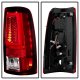Chevy Silverado 2500 2003-2004 Red Clear Tube LED Tail Lights