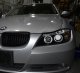 BMW 3 Series Sedan 2006-2008 Halo Black Halogen Projector Headlights LED