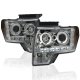 Ford F150 2009-2014 Smoked Dual Halo Projector Headlights with LED