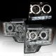 Ford F150 2009-2014 Smoked Dual Halo Projector Headlights with LED