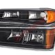 Chevy Colorado 2004-2012 Black Headlights Set and LED Tube Tail lights