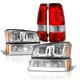 Chevy Silverado 2003-2006 LED DRL Headlights Set LED Tail Lights Red Tube