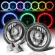 Jeep Wrangler JK 2007-2017 Black Chrome LED Headlights Kit Color SMD Remote
