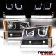 Chevy Silverado 2500HD 2003-2006 Black LED DRL Headlights Set LED Tail Lights Tube