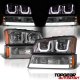 Chevy Silverado 2003-2006 Smoked LED DRL Headlights Set Custom LED Tail Lights