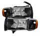 Dodge Ram Sport 1999-2002 Black Headlights and Signal Lights