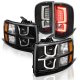 Chevy Silverado 2500HD 2007-2014 Black LED DRL Projector Headlights Custom LED Tail Lights