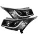 Chevy Cruze 2011-2015 Black Projector Headlights LED Strip