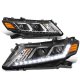 Honda Crosstour 2012-2015 Black Projector Headlights LED DRL