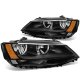 VW Jetta Sedan 2011-2017 Black Headlights