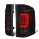 GMC Sierra 3500HD Dually 2007-2014 Black Smoked LED Tail Lights Red C-Tube