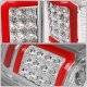 Chevy Silverado 2007-2013 Clear LED Tail Lights Red C-Tube