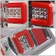 Chevy Silverado 2014-2018 Clear LED Tail Lights Red C-Tube
