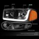 GMC Sierra Denali 2002-2006 Black Headlights Tube DRL