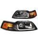 Ford Mustang 1999-2004 Black Headlights Tube DRL