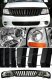 Ford F150 1999-2003 Black Vertical Grille and Clear Euro Headlights