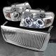 Lincoln Mark LT 2006-2008 Chrome Vertical Grille and Projector Headlights Set