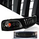 Ford F150 1999-2003 Black Vertical Grille and Halo Projector Headlights Set
