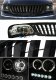 Ford F150 1999-2003 Black Vertical Grille and Halo Projector Headlights Set