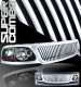 Ford F150 1999-2003 Chrome Vertical Grille and Black Euro Headlights