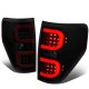 Ford F150 2009-2014 Black Smoked LED Tail Lights Red C-Tube