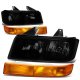 Chevy Express 2003-2021 Black Smoked Headlights Amber Bumper Lights