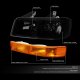 Chevy Express 2003-2021 Black Smoked Headlights Amber Bumper Lights