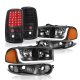 GMC Yukon Denali 2001-2006 Black Tube DRL Headlights LED Tail Lights