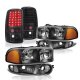 GMC Yukon XL Denali 2001-2006 Black Headlights and LED Tail Lights