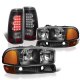 GMC Sierra 1999-2006 Black Headlights and LED Tail Lights