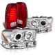 GMC Sierra 1999-2006 Halo Projector Headlights LED Tail Lights