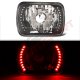 Dodge Ram 150 1981-1993 Red LED Black Chrome Sealed Beam Headlight Conversion