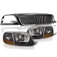 Ford F150 1999-2003 Black Vertical Grille Harley Style Headlights