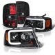 Ford F150 2004-2008 Black Tube DRL Projector Headlights LED Tail Lights