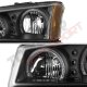 Chevy Silverado 2500 2003-2004 Black Front Grille and Halo Headlights LED DRL Bumper Lights